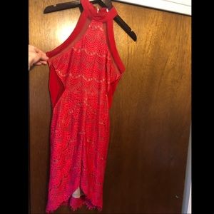 Red lace dress